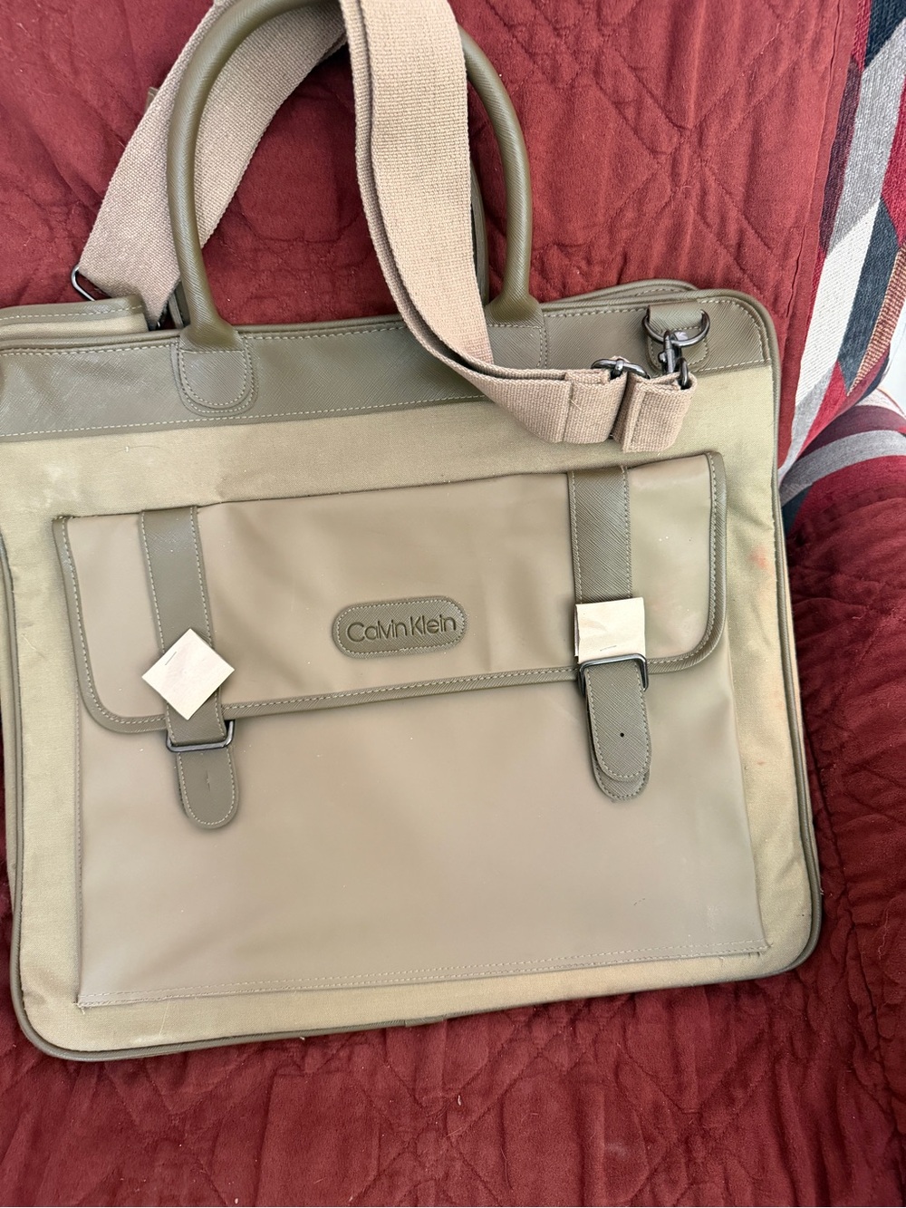 Vintage  Calvin Klein  Olive Green weekend bag